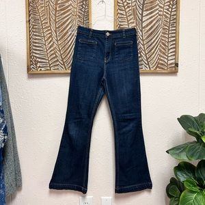 High Rise Flare Cotton Jeans